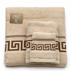 Juego de toallas Grecia Beige 100% algodón - 3 piezas