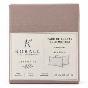 Fundas de Almohada KORALE Taupe 100% Algodón – Varias Medidas