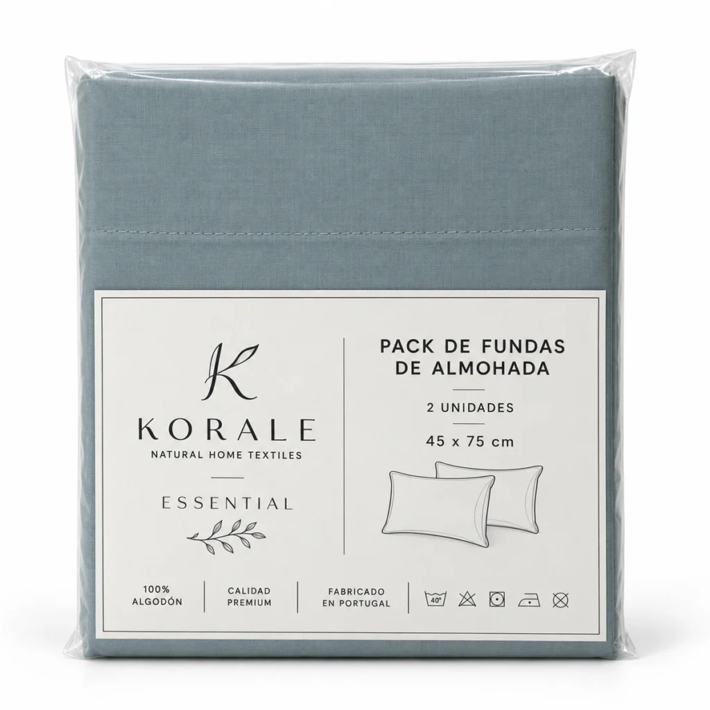 Fundas de Almohada KORALE Verde 100% Algodón – Varias Medidas